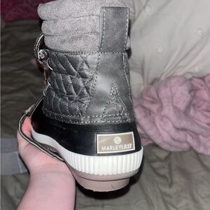 Marleylilly Women's Gray Winter & Rain Boots